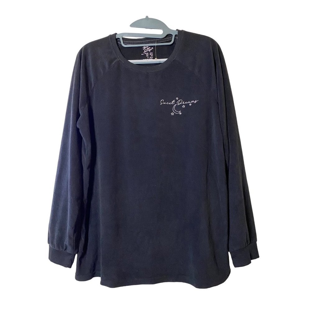 Love to Lounge black "Sweet‎ Dreams" velour sleep pajama top sz S
